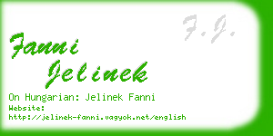 fanni jelinek business card